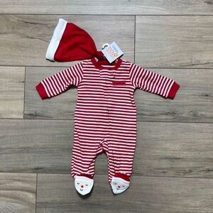 Carters Just One‎ You My First Christmas Striped Onesie With Santa Hat Size NB